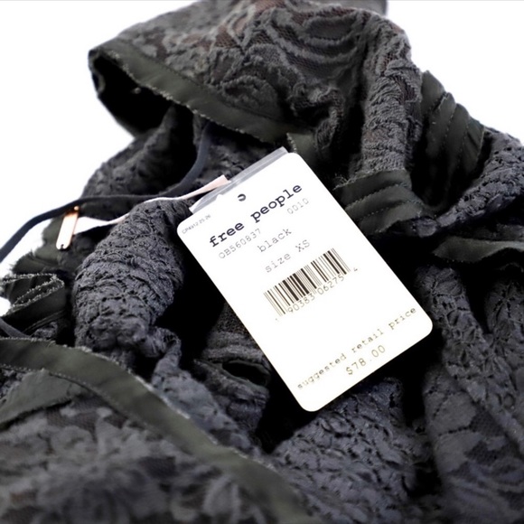 NWT RARE Free People Gray Lace Button Back Top - Picture 5 of 5